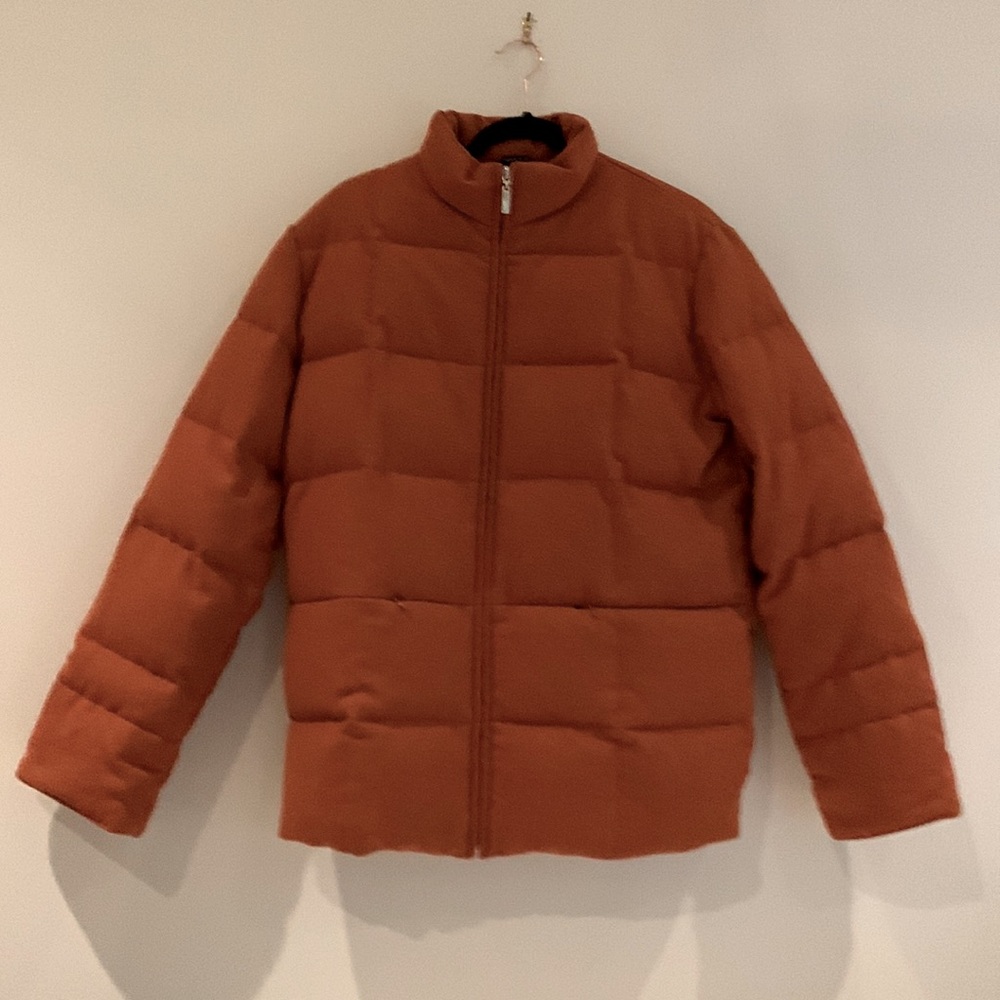 Vintage Hilary Radley Puffer Jacket in Rust Orange/Brown